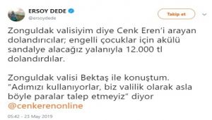 Cenk Eren'e dolandırıcı şoku!