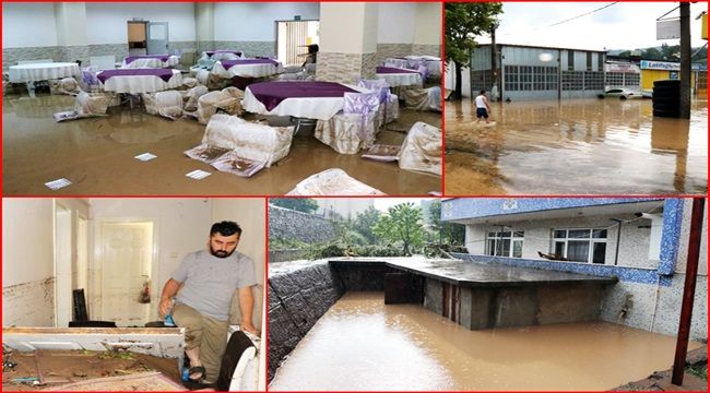 Kdz. Ereğli'de 10'larca iş yeri, ev ve araç sular altında kaldı