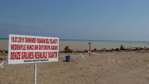 Sel nedeniyle Akçakoca'da denize girmek yasaklandı 