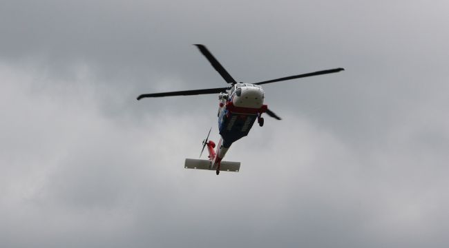 Selde mahsur kalan 21 fındık işçisi helikopter ile kurtarıldı