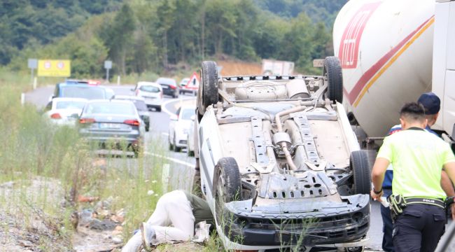 Kontrolden çıkan araç takla attı: 1 yaralı