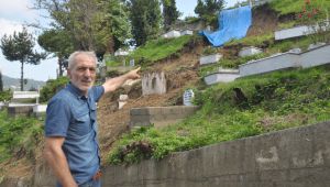 - Zonguldak'ta heyelan oldu, mezarlar zarar gördü 