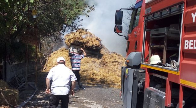  Saman yüklü kamyon alev alev yandı