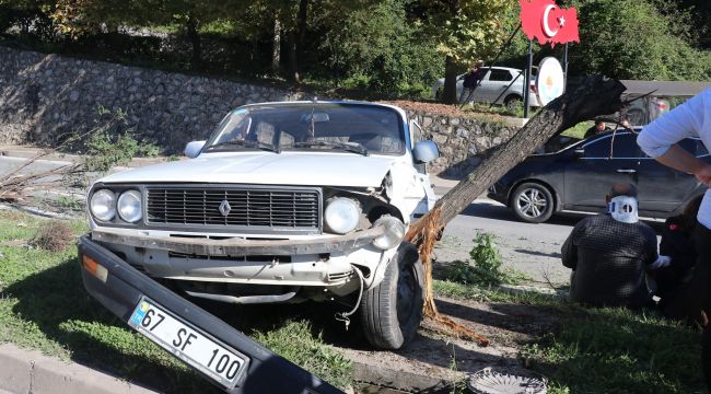 Beton mikserinin çarptığı otomobil refüje çıktı: 6 yaralı