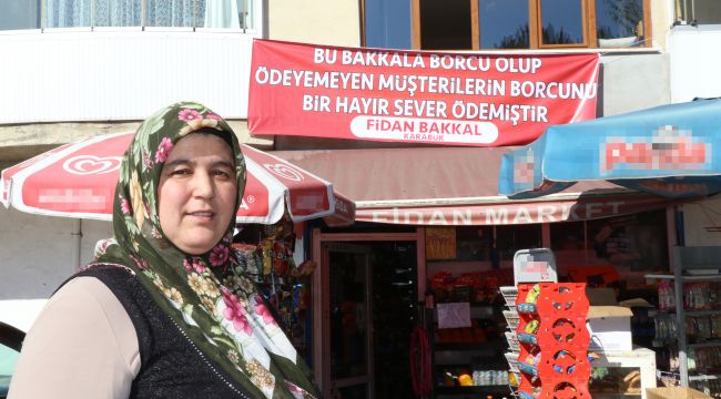 HAYIRSEVER HERKESİN BAKKAL BORCUNU KAPATTI...