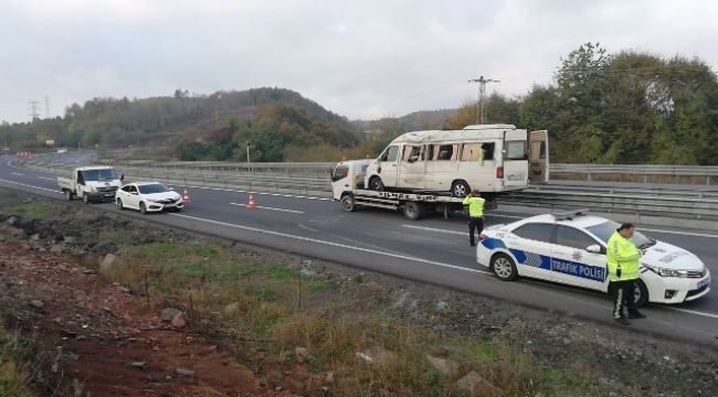 İşçi servisi kaza yaptı: 14 yaralı