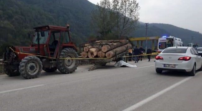 -Traktörden çıkan römork devrildi: 1 ölü