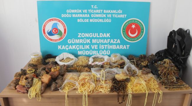 Piyasa değeri 500 bin TL olan 28 kilogram ağırlığında kehribar taşı ele geçirildi