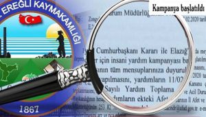 - Elazığ için yardım kampanyası başlatıldı