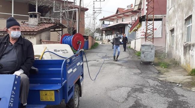 KÖYLERİNİ KENDİLERİ DEZENFEKTE YAPTILAR…