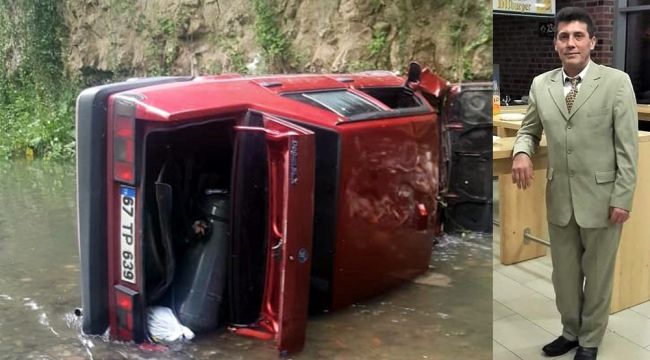 Dereye uçan otomobilin sürücüsü hayatını kaybetti