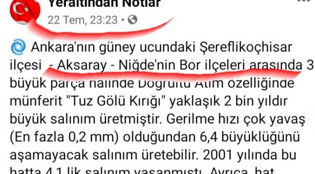 Niğde depremini iki ay önceden haber vermiş