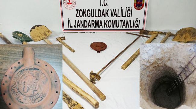 Jandarmadan kaçak kazı operasyonu: 3 gözaltı