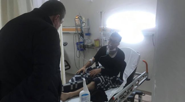 Tekin, yangından etkilenen itfaiye erlerini ziyaret etti