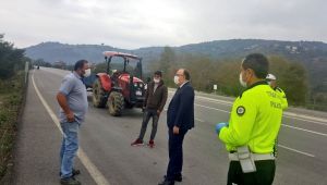 - Vali Tutulmaz trafik kontrol noktasını denetledi