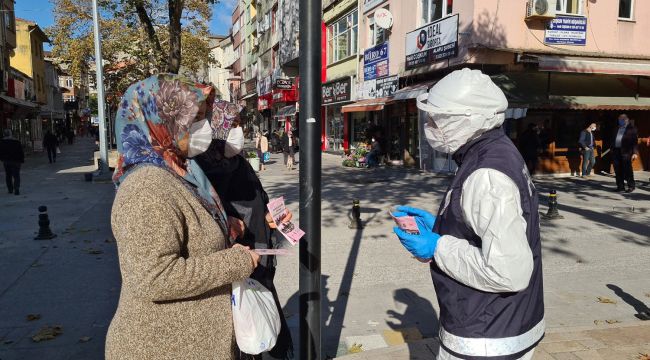 - Polis şiddete karşı kadınları bilgilendirdi
