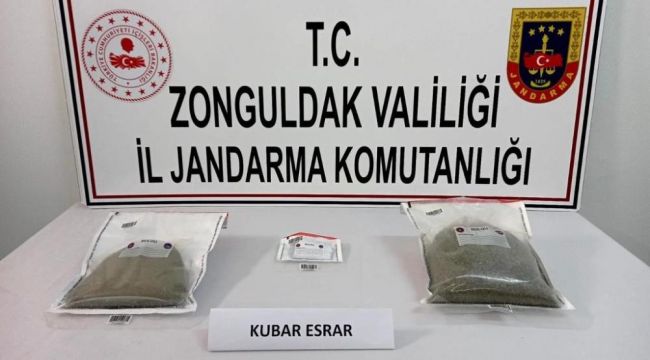 Alaplı’da 1 kilo 200 gram kubar esrar ele geçirildi