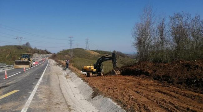 - Heyelan bölgesinde servis yolu çalışmaları başladı