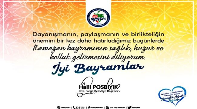 Başkan Posbıyık'ın Ramazan bayramı mesajı