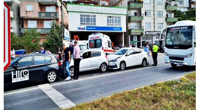 Zonguldak'ta zincirleme trafik kazası: 2 yaralı