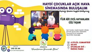 Çocuklar için açık havada animasyon filmi