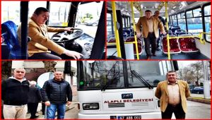 Belediye başkanı halk otobüsü şoförlüğü yaptı
