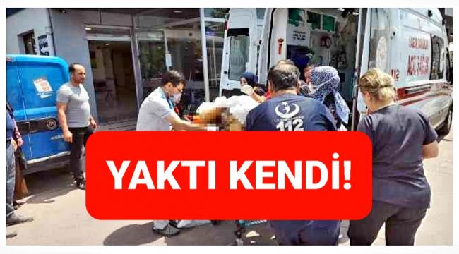 Kadın kendini ateşe verdi