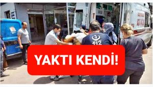 Kadın kendini ateşe verdi