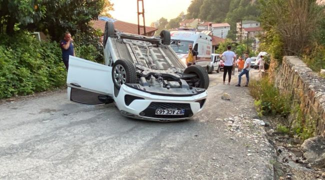 - Takla atan araçtan yara almadan kurtuldular