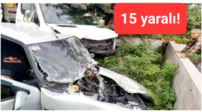 Kafa kafaya çarpıştılar: 15 yaralı!