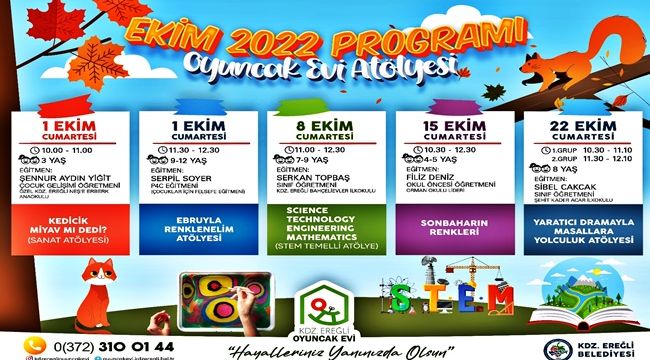 OYUNCAK EVİ EKİM PROGRAMI AÇIKLANDI