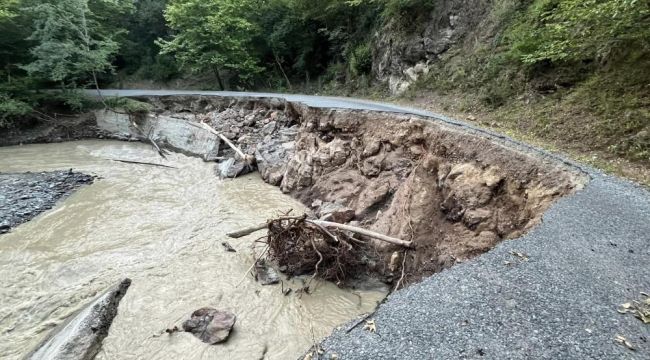 - Düzce Yedigöller yolunun çökmesi sebebiyle yol trafiğe kapandı