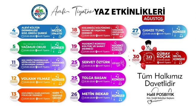 AMFİ TİYATRO YAZ ETKİNLİKLERİ AĞUSTOS AYI PROGRAMI AÇIKLANDI