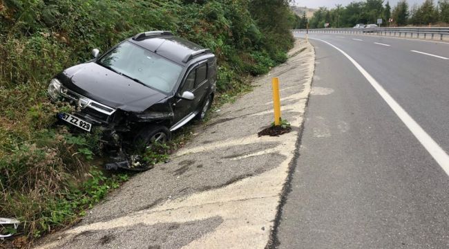 Yağmurda ıslanan yol kazaya neden oldu
