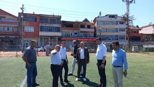 ALAPLI’DAKİ FUTBOL SAHALARINI İNCELEDİLER…