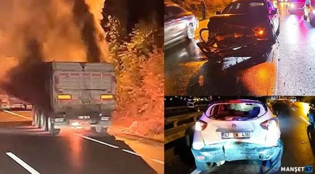 - TIR yangını kazaya neden oldu…