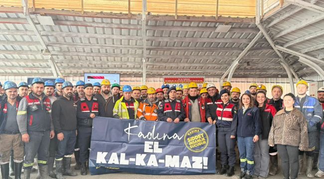 Karadeniz Ereğli'de madenciler kadına şiddete karşı bilgilendirildi.