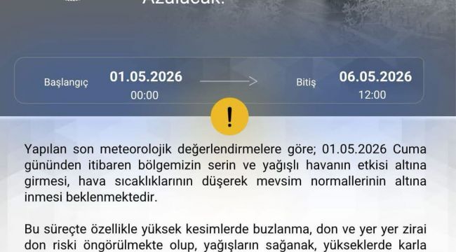 DON VE BUZLANMA UYARISI